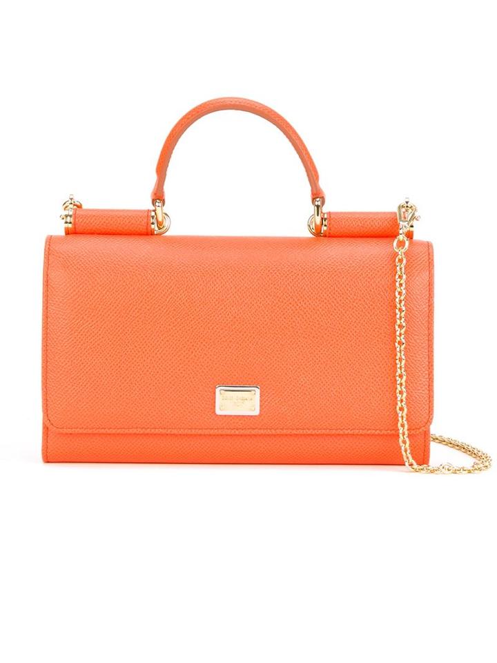 Dolce & Gabbana Mini 'von' Wallet Crossbody Bag, Yellow/orange, Leather