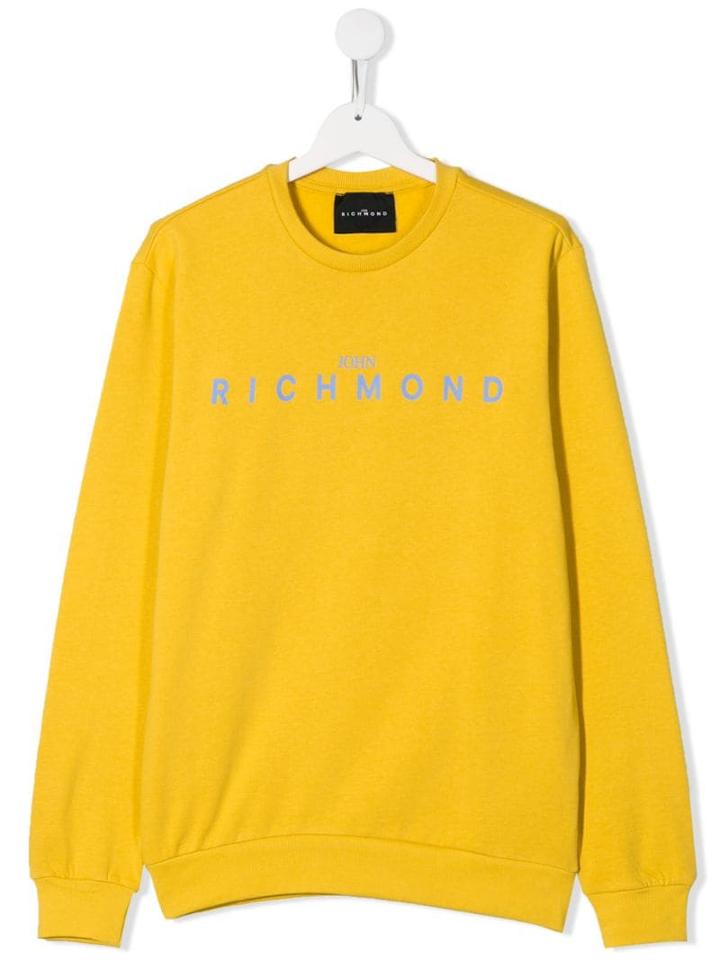 John Richmond Junior Teen Logo Print Sweatshirt - Yellow