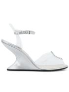 Salvatore Ferragamo Clear Strap Curved-wedge Sandals - Nude & Neutrals