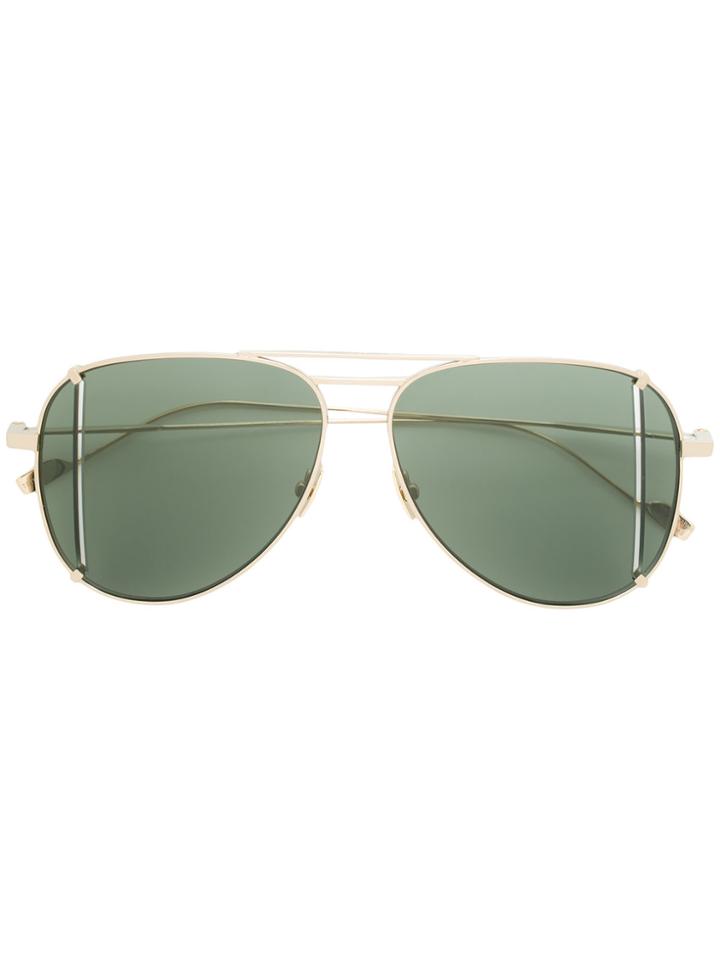 Saint Laurent Eyewear Double Bridge Aviator Sunglasses - Metallic