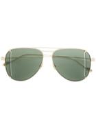 Saint Laurent Eyewear Double Bridge Aviator Sunglasses - Metallic