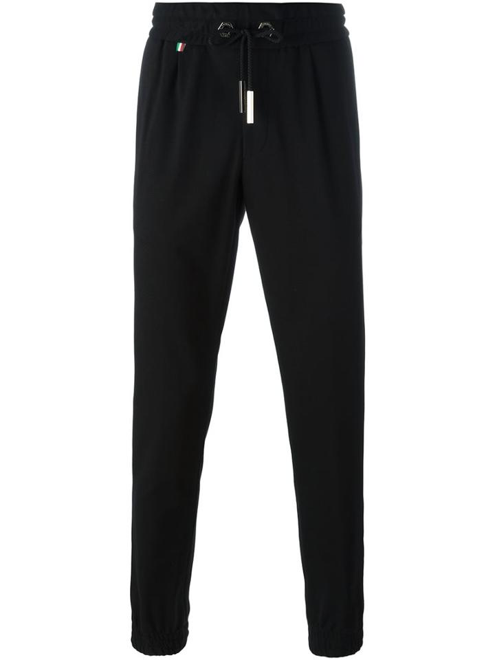 Philipp Plein 'last Dance' Track Pants, Men's, Size: Medium, Black, Cotton/nylon/spandex/elastane/viscose
