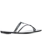 Pedro Garcia Embellished Satin Sandals - Black