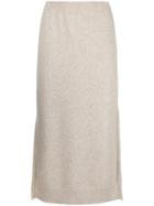 Pringle Of Scotland Knitted Midi Skirt - Nude & Neutrals