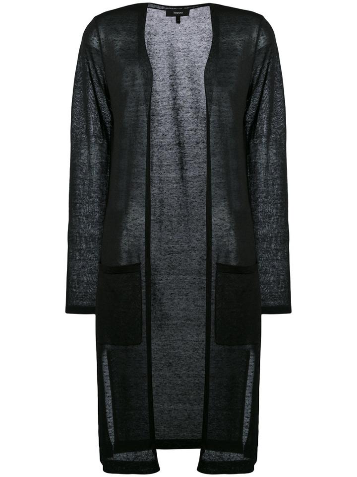 Theory - Tornia Duster Coat - Women - Linen/flax/polyamide - Xs, Black, Linen/flax/polyamide