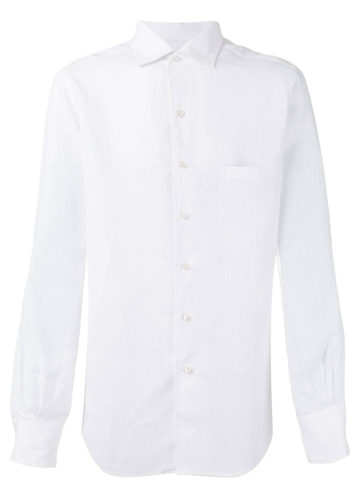 Loro Piana Andre Ml Sahara Melange Shirt, Men's, Size: Medium, White, Linen/flax