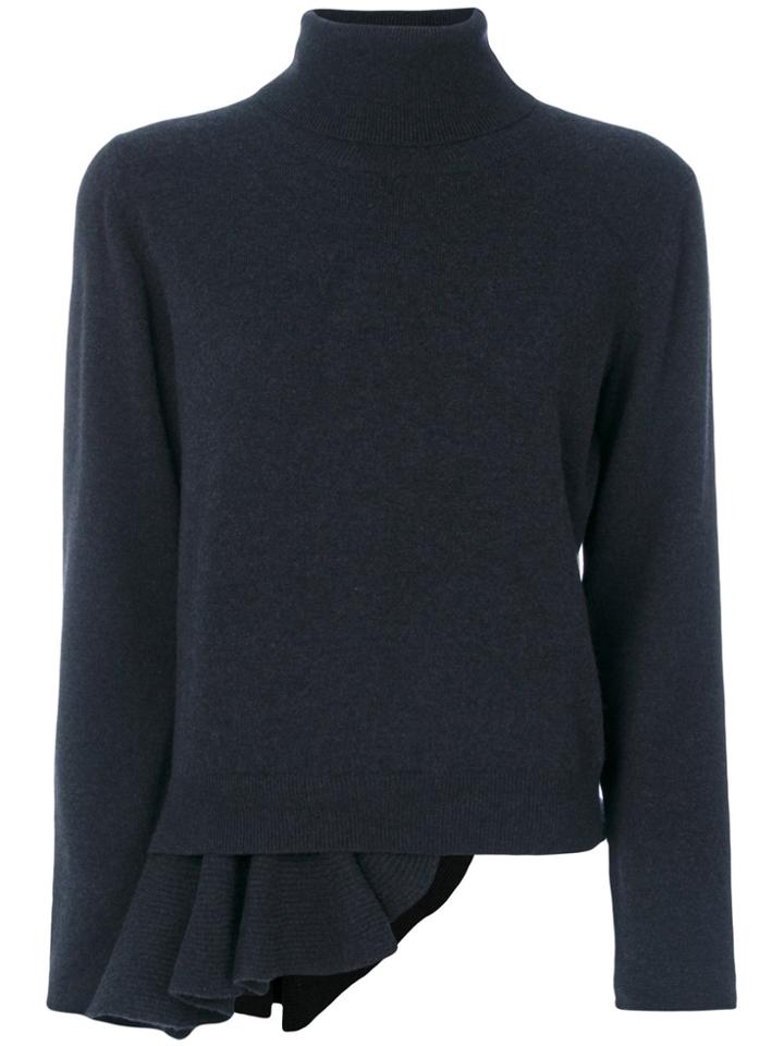 Fabiana Filippi Ruffle Detail Roll Neck Jumper - Grey
