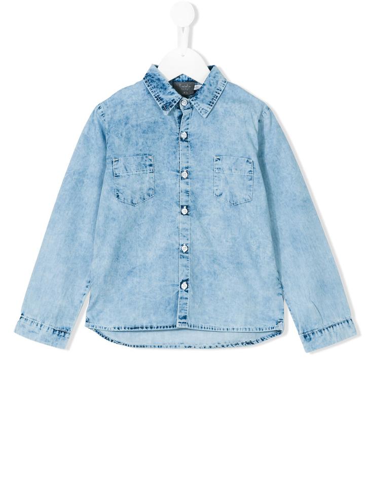 Tocotò Vintage - Stonewashed Denim Shirt - Kids - Cotton - 6 Yrs, Boy's, Blue