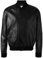 Saint Laurent - Classic Bomber Jacket - Men - Cotton/leather/cupro/wool - 50, Black, Cotton/leather/cupro/wool