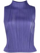 Pleats Please Issey Miyake Pleated Crop Vest - Purple
