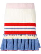 Alexander Mcqueen Peplum Mini Skirt, Women's, Size: Xs, White, Wool/silk/polyamide/spandex/elastane