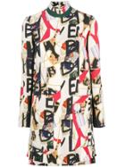 Burberry Abito Zoya Printed Mini Dress - White