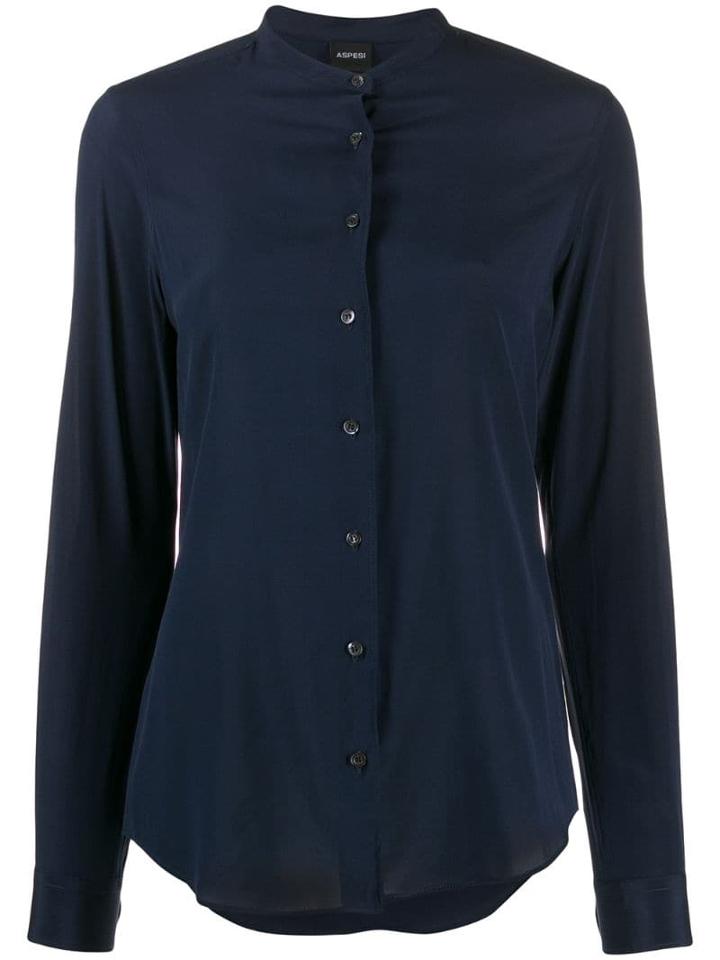 Aspesi Plain Fitted Shirt - Blue