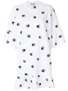 Mcq Alexander Mcqueen Oversized Swallow Dress - White