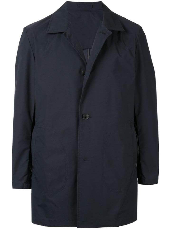 Kent & Curwen Packable Mac Coat - Blue