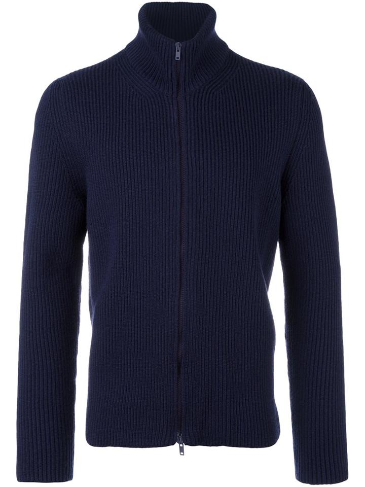 Maison Margiela Zip Cardigan, Men's, Size: Medium, Blue, Polyamide/wool