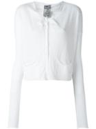Kristensen Du Nord Round Pockets Cropped Cardigan, Women's, Size: 2, White, Cotton