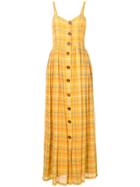 N Duo Checked Button Down Dress - Yellow & Orange