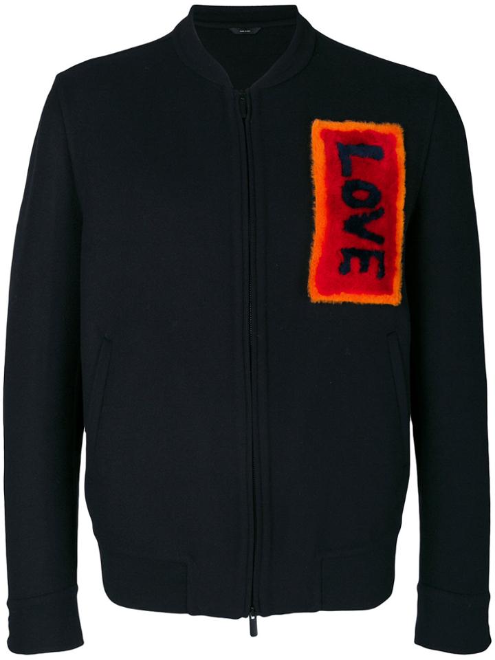 Fendi Fur Embellished Bomber Jacket - Black