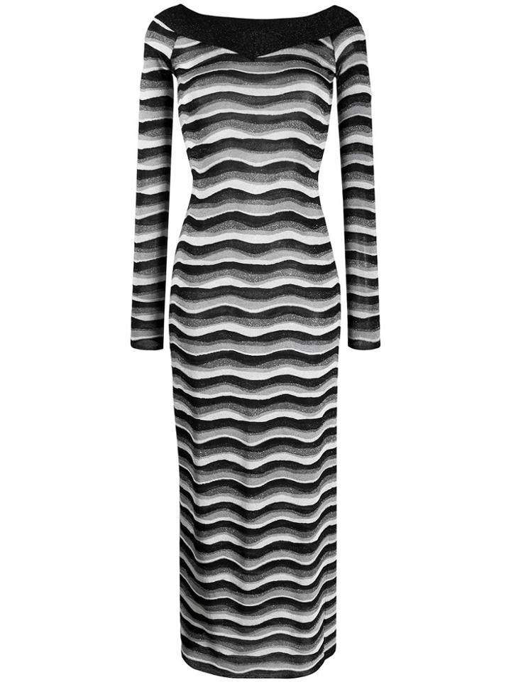 Emilio Pucci Metallic Striped Dress - Black