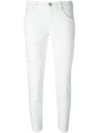 Jacob Cohen Karen Distressed Jeans, Women's, Size: 29, White, Cotton/polyester/spandex/elastane