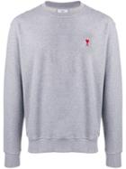 Ami Paris Chest Logo Patch Sweater - Grey