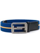 Tod's Striped T Buckle Belt - Blue