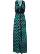 Marco De Vincenzo - Lace-up Maxi Dress - Women - Polyester - 46, Green, Polyester