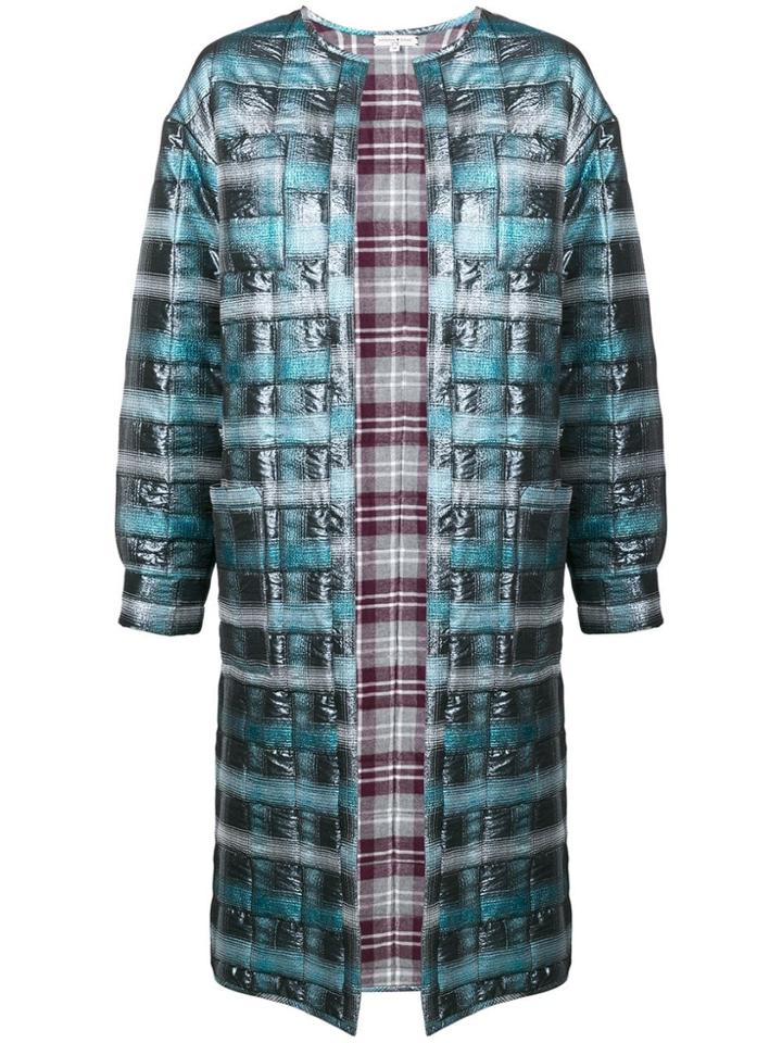 Natasha Zinko Jacquard Padded Maxi Robe - Blue