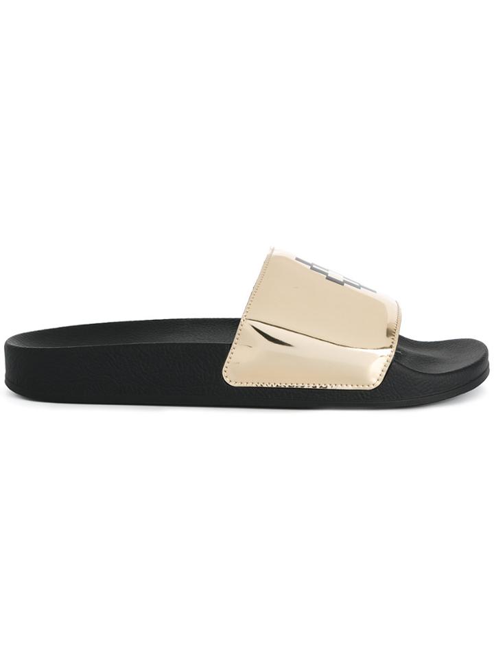 Marcelo Burlon County Of Milan Bai Pool Slides - Metallic