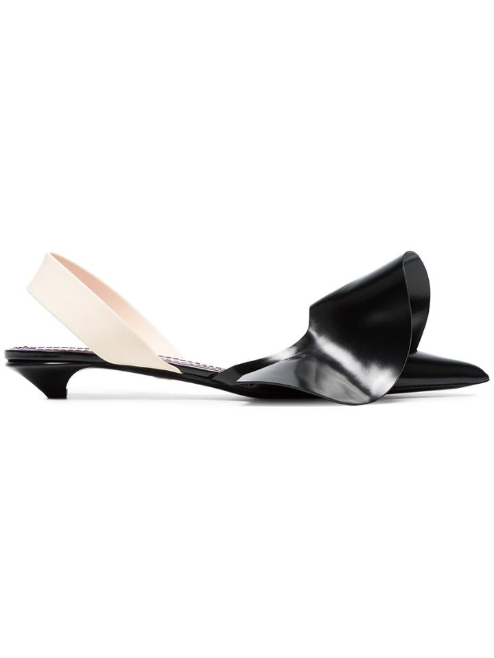 Proenza Schouler Slingback Ruffle Wave Pump - Black