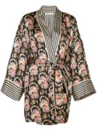 Oscar De La Renta Tapestry Floral Print Kimono - Black