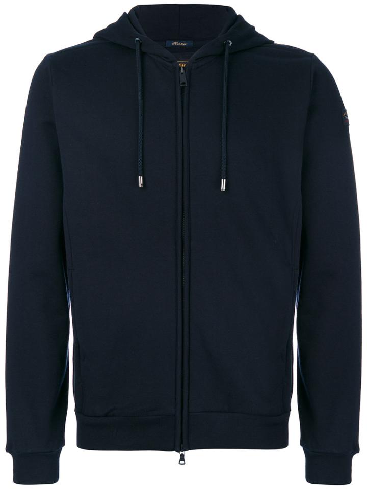 Paul & Shark Hooded Zipped Bomber Jacket - Blue