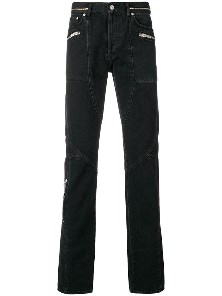 Givenchy Zip-detail Straight Jeans - Grey