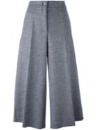 Erika Cavallini Front Pleat Culottes, Women's, Size: 44, Grey, Virgin Wool/polyamide/cotton