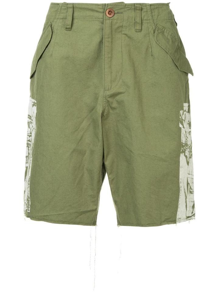 Kolor Beacon Printed Denim Shorts - Green