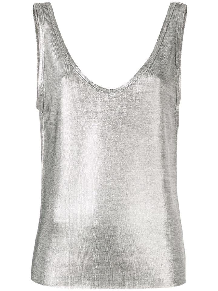 Rta Metallized Tank Top - Silver