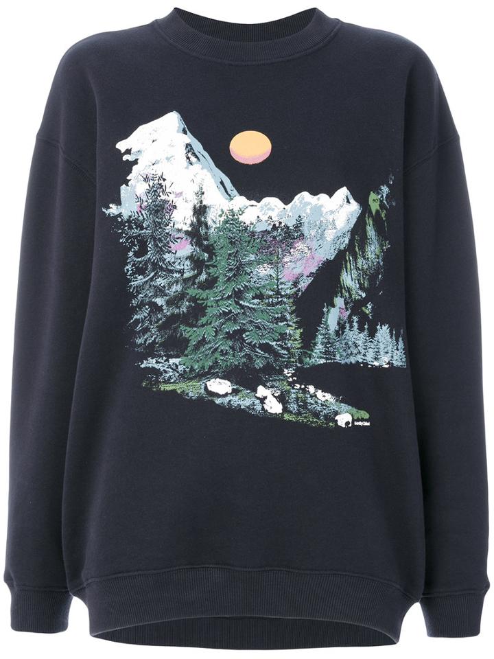 See By Chloé - Mountain Scene Sweatshirt - Women - Cotton - L, Blue, Cotton