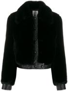 Sandro Paris Faux-fur Trim Jacket - Black