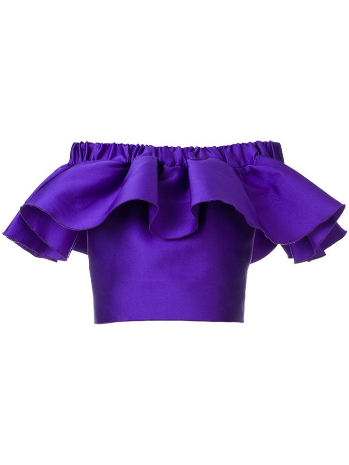 Maison Rabih Kayrouz Flared Off-shoulder Blouse - Pink & Purple