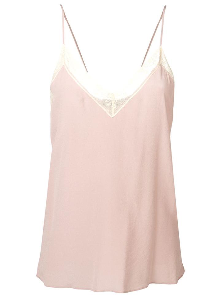 Semicouture Lace Insert Cami Top - Neutrals