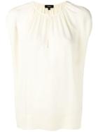 Theory Pleated Front Blouse - Neutrals