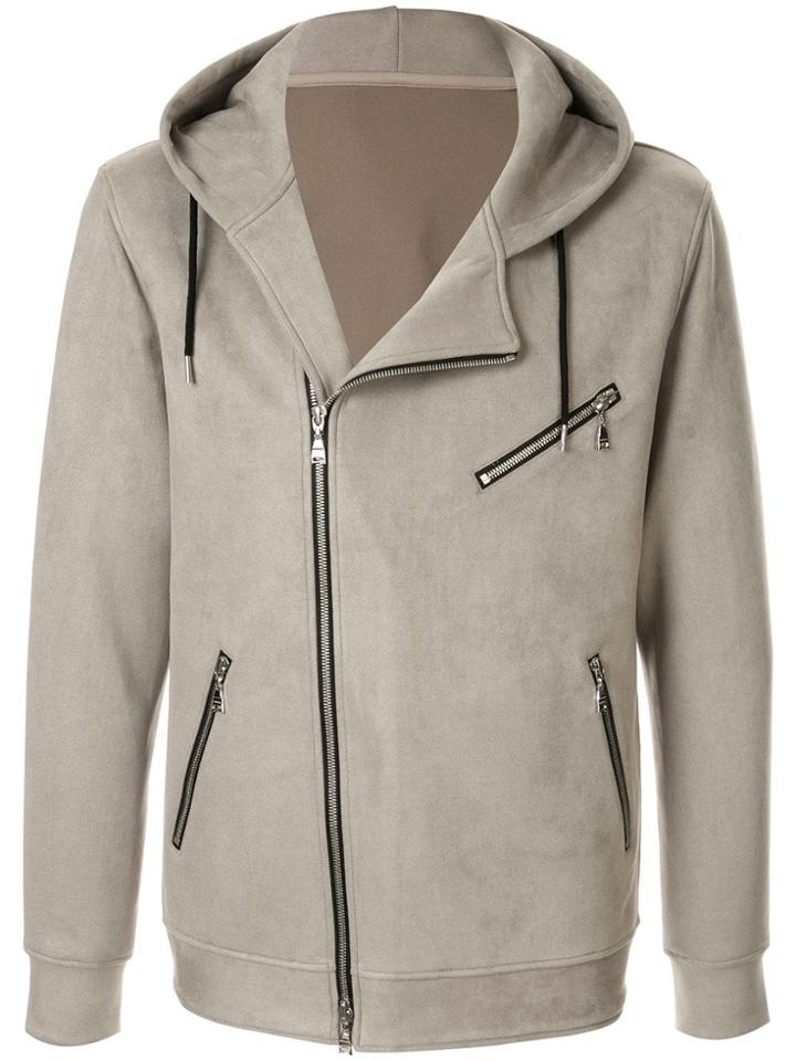Loveless Hooded Zip-up Jacket - Grey