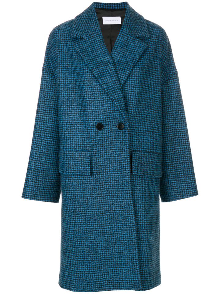 Christian Wijnants Double Breasted Drop Shoulder Coat - Blue