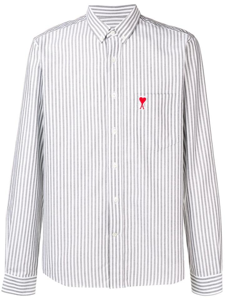 Ami Alexandre Mattiussi Button-down Shirt With Ami De Coeur Patch On