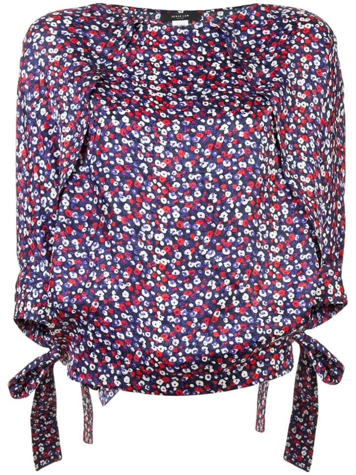 Derek Lam Raglan Blouse With Cuff Ties - Blue