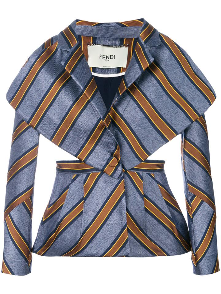 Fendi Striped Fitted Jacket - Blue