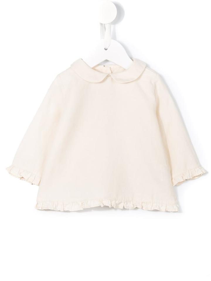 Babe And Tess - Peter Pan Collar Top - Kids - Cotton - 6 Mth, Nude/neutrals