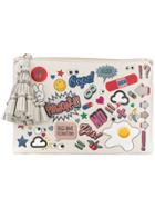 Anya Hindmarch Georgiana Wink Stickers Pouch - White