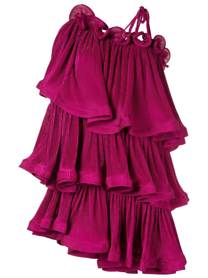 Romance Was Born Bloom Pleat Tiered Dress - Purple